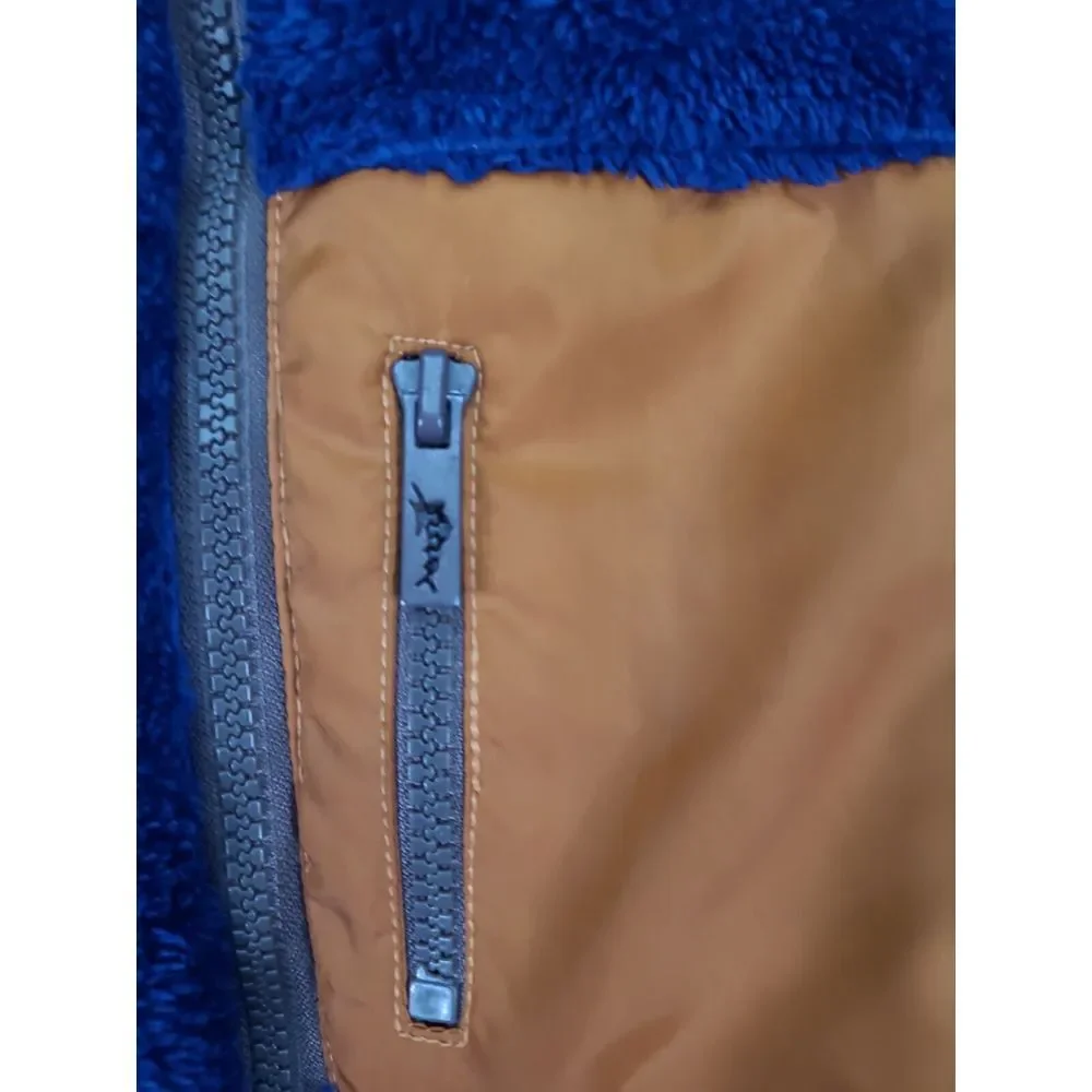 Tommy Bahama 2022 Kids Fleece‎ Faux Fur Jacket Boys Size 5-6 Blue